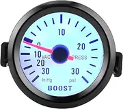 Turbo Boost Pressure Meter, Universal Boost Pointer Gauge Vacuum Pressure Meter 0‑30PSI 12V Blue LED Dial 52mm Dia for Cars Motors