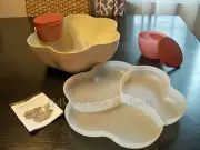 NEW Tupperware Chip N Dip Salad Punch Bowl Dip Set Open House Style Cinnamon