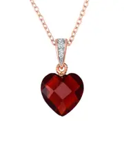 Genevive 14K Rose Gold Vermeil CZ Necklace