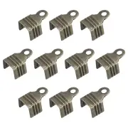 200Pcs Fold Over Cord Ends, 8x11mm Terminators Crimp End Tips Bronze Tone