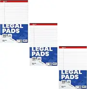 E-CLIPS USA Notepads, Small Legal Pads, Note Pads 5x8, Legal Wide Rule Notepad, White, Chipboard Back, Slim Writing Pad, Office Supplies, 50 Sheets Per Pad (3 Pack)