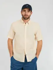 Nautica Essentials Collection Short Sleeve Linen Shirt