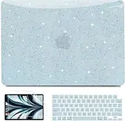 Anban Compatible with MacBook Air 13 inch Case M4 2025 2024 2023 2022 M3 M2 A3240 A3113 A2681, Luxirous Glitter Plastic Hard Shell Case for MacBook Air 13.6 inch+Keyboard Cover+Screen Protector, Blue