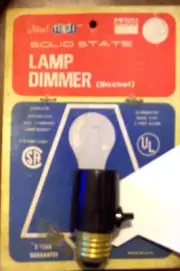 TERI Full Range Lamp Socket Dimmer Manual Rotary - BLACK NOS