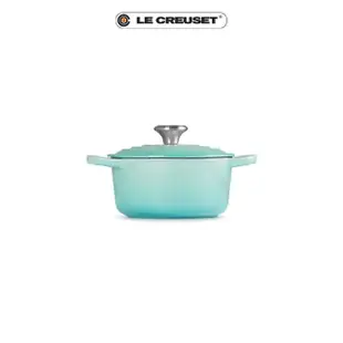 【Le Creuset】典藏琺瑯鑄鐵鍋圓鍋 18cm(薄荷綠-鋼頭)