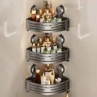 Wall Mounted Triangle Storage Shelf No-drill Toilet Storage Rack Soap