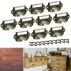 10 X Antique Brass Rustic Cup Pull Cabinet Cupboard/Drawer Door Draw Handles UK