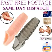 Penis Extender Sleeve Delay Cock Extension Men Dildo Sheath Adult Sex Toy AU NEW