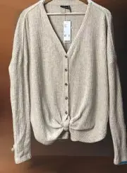 NWT Out From Under x Urban Outfitters Jojo button front oversized top $44 Small