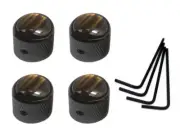 TUOREN 4pcs Amber Top Guitar Dome Knob Volume Tone Control Knobs for Electric...