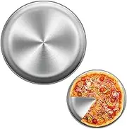 Stainless Steel Pizza Pan Round Metal Multifunctional Storage Tray for Fruit Cake 26cm, Pizza Oven Pan Tray, Pizza Pan