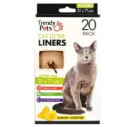 6x 31x71cm Cat Litter Tray Liners 20pc/pack Lemon Scented