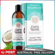 Gurunanda Oil Pulling with Coconut Oil Peppermint Oil for Oral Care Mouth Wash