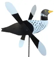 Amish Crafted Whirlybird Whirligig Garden Stake Wind Spinner - Loon