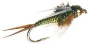 10 Tungsten Bead Hot wire Prince Nymph Green/Yellow