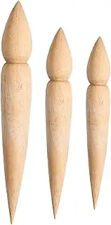 Wooden Punch Artworks Spout Modifier Modeling Tool, Pot Making Polymer Clay Double Ended Pottery Teapot Spout Maker for Ceramic Kids Adults, 3Pcs
