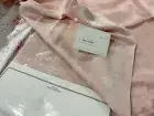 $750 Fino Lino NWT 2pc Euro Shams Pink Lace Silk Incredible Quality