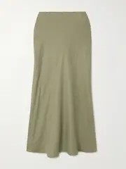 [Faithfull] Faithfull - Antibes Linen Maxi Skirt - Green - x small x small Green