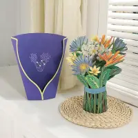 在飛比找蝦皮購物優惠-Pop-Up Flower Card Flora 3D Gr
