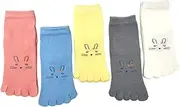 [NECOTIA] Cute 5-Toe Socks with Ears, Kids, 5-Toe Socks, Summer Set, Half Length, Anti-Slip, Sports, Cotton, Breathable, Athlete's Foot Protection, Deodorizing, Odor Resistant, Amazon Exclusive Brand