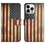 For iPhone 15 Pro Leather Mobile Phone Case Pattern Printing Stand Wallet Flip Cover