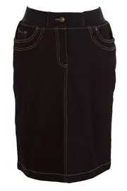 Stretch Cotton Elastic Waistband Denim Skirt--EQI-4002