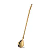 2Pcs Stainless Steel Filter Drinking Straw Spoons Gold-Plated Yerba Mate Tea Straws Reusable Tea Tools Bar Accessories