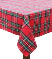 COTTON CRAFT Christmas Tablecloth - Festive Xmas Tartan Plaid Tablecover - 10...