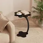 Accent Side/End Table, 19'' Flower Shape Farmhouse Side Table,Coffee Black001