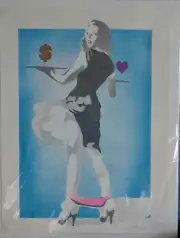 LOVE NOR MONEY by EYE SAW Serigraph MINT oops! S/N Limited Edition Pop Art Pinup