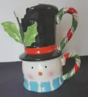 Bella Casa By Ganz Snowman Tea for One Teapot & Cup Stacked 3 Piece Set