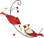 Sun Catchers Stained Window Hangings Panel Little Red Bird Epoxy Craft Home Window and Wind Chime Ornaments A Symbol of Pure Suncatchers Home Decoration (Color : Double)
