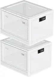 SANIDIKA 2 Pack Large Refrigerator Lockable Box - Childproof First Aid Locking Box Pill Case Medical Organizer - Ipad Tablet Phone Jail