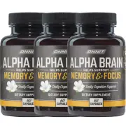 3 pack ONNIT Alpha BRAIN Nootropic Brain Health, Memory and Focus Support, 60ct