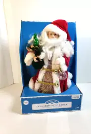 Holiday Time LED Fiber Optic Santa Claus 12" Tree Topper Christmas Decor NIB_AK