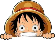 2 Pack One_Piece_Monkey-D-Luffy Peeker- Peeking Car Decals DIY Anime Motorcycle Laptop Decals Skateboard Bike Bumper Window Stickers
