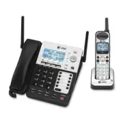 AT&T ATTSB67138 Corded- Cordless Phone- 4- Line- Dect 6.0- Caller ID- BK- SR
