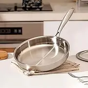 Stainless Steel Frying Pan with 5-Ply all clad stainless steel 10" Professional Cookware Durable Versatile Even Heating Dishwasher SafeSafe