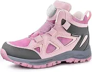 [R CORD] Kids Hiking Boots Waterproof Girls Hiking Boots Durable TPR Traction Outsole Anti-Skid Athletic Kids Hiking Shoes