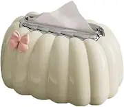 TOMVAES Shell Shaped Tissue Box, Velvet Tissue Organizer in Cream White