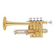 Funion Piccolo Trumpet Bb/A Treble Trumpet Kit Case Mouthpiece Cleaning Cloth