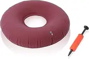 Dr. Frederick’s Original Donut Pillow - 15" Inflatable Donut Cushion for Tailbone Pain Relief - Seat Cushion for Hemorrhoids, Bed Sores, Prostatitis - Red