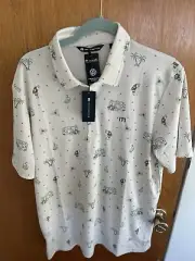Travis Mathew Christmas Polo Shirt Golf Volkswagen Collab Santa Claus Hippy Bus