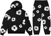 [Sudiup] Y2K Hip Hop Men's Hoodie Set Foam Printed Casual Retro Harajuku Set