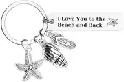 Birthday Gifts for Mom Dad Christmas Birthday Gifts for Boyfriend Girlfriend I Love You to The Beach and Back Keychain Gifts for Grandpa Grandma beach lover Women men