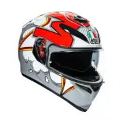 AGV K-3 SV Full Face Motorcycle Helmet - Bubble - White/Grey/Red