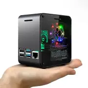 ElectroCookie Raspberry Pi 4 Case, Aluminum Mini Tower Case with Cooling Fan ...