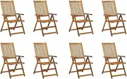 Garden Chair Folding Garden Chairs 8 pcs Solid Wood Acacia Patio Seating