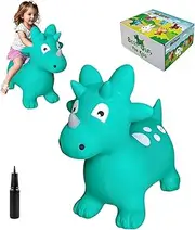 HotMax Bouncy Hopper, Dinosaur Hopping Horse, Inflatable Bouncy Animals Toys for Toddlers, Waddle Ride on Rubber Jumping Toys Baby First Birthday Panda Gift for Girl 36 Month 3 4 Year Kid (Dinosaur)