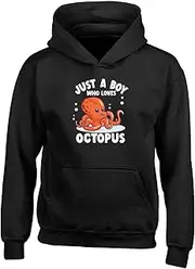 [Shopagift] Octopus Kids Hoodie Just a Boy Who Loves Octopus Hoody Hooded Top Boys Girls